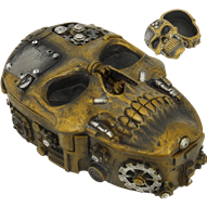 Scowling Steampunk Skull Box