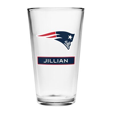 New England Patriots Personalized 16oz Full Color Pint Glass
