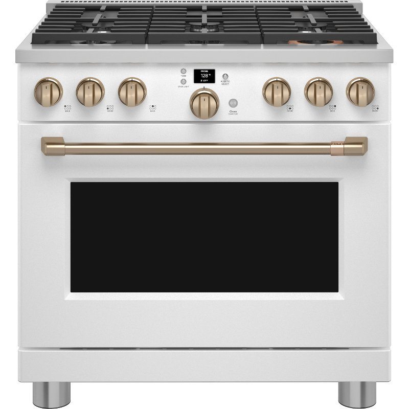 Cafe 36 Inch Gas Smart Range - 6.2 cu. ft. Matte White