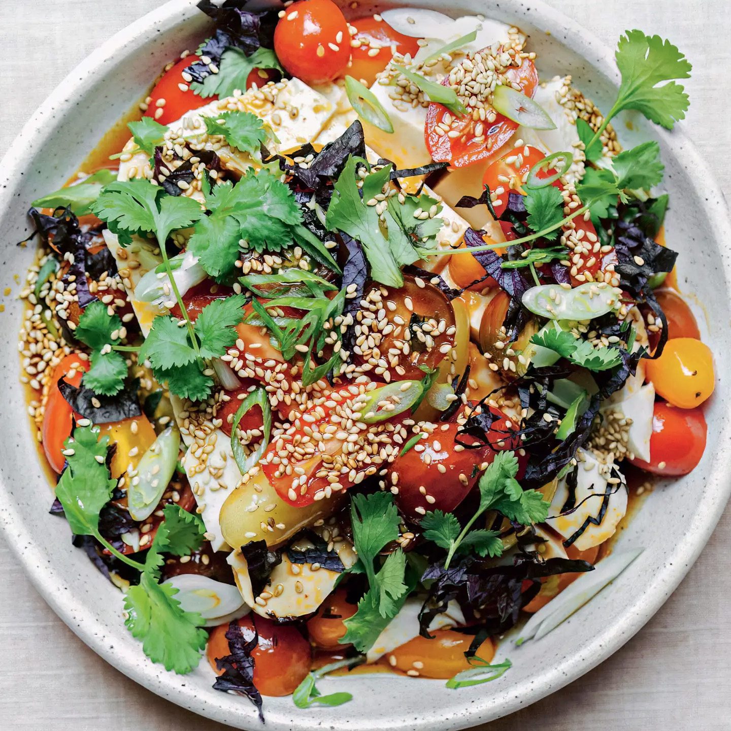 Soy Pickled Tomatoes with Silken Tofu