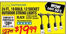  24 Ft. 12 Bulb Outdoor String Lights 