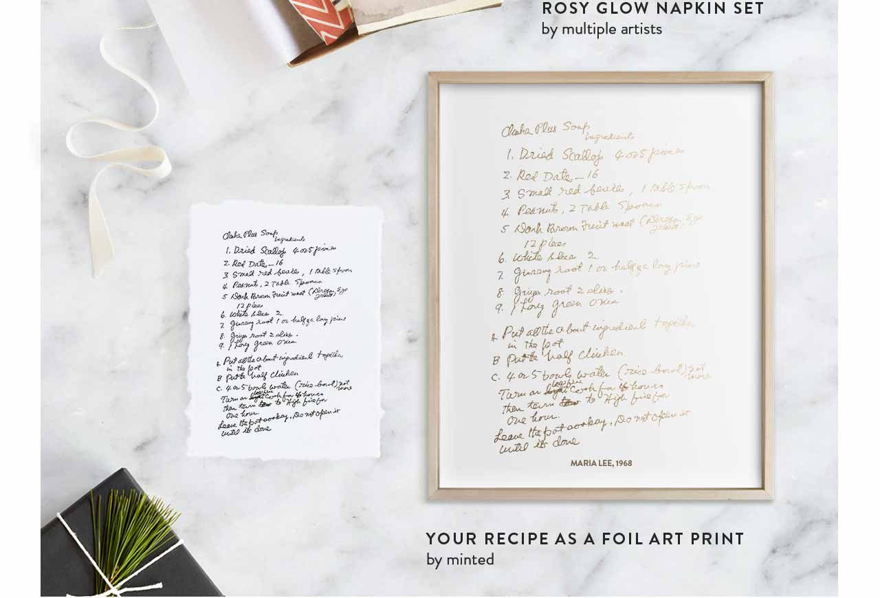 Your Recipe as a Foil Art Print by Minted