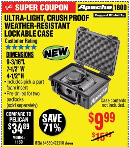 1 Weatherproof Protective Case - 9-3/16 In.