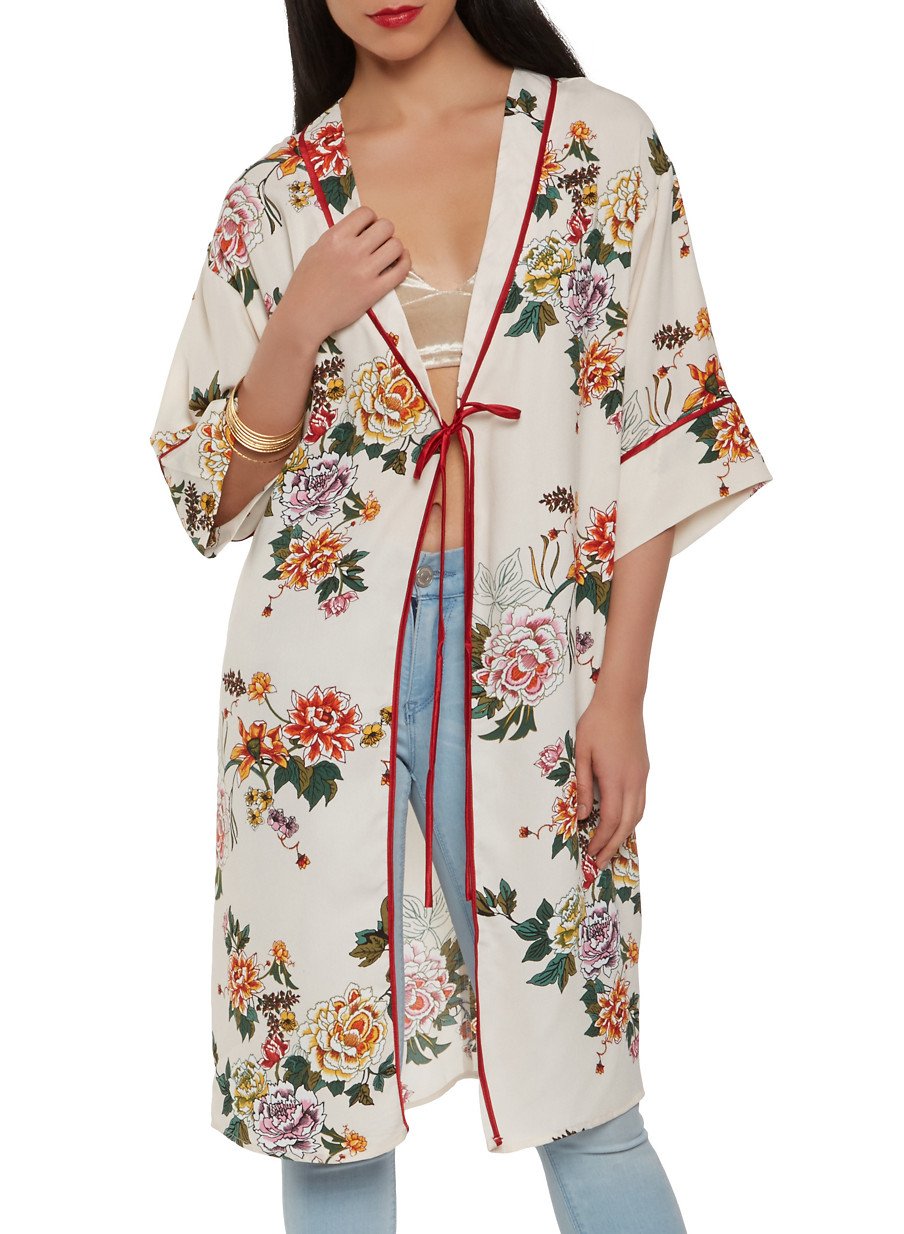 Floral Tie Front Duster