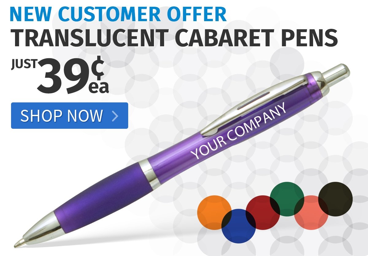 Translucent Cabaret Pens for only 39¢ each!