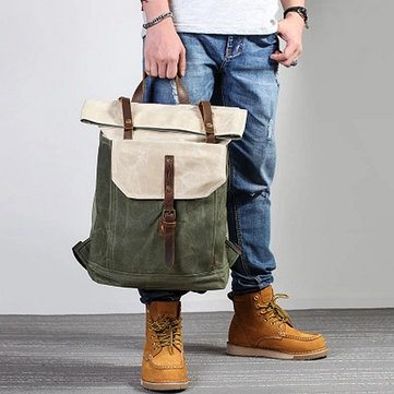 Genuine Leather Waterproof Backpack