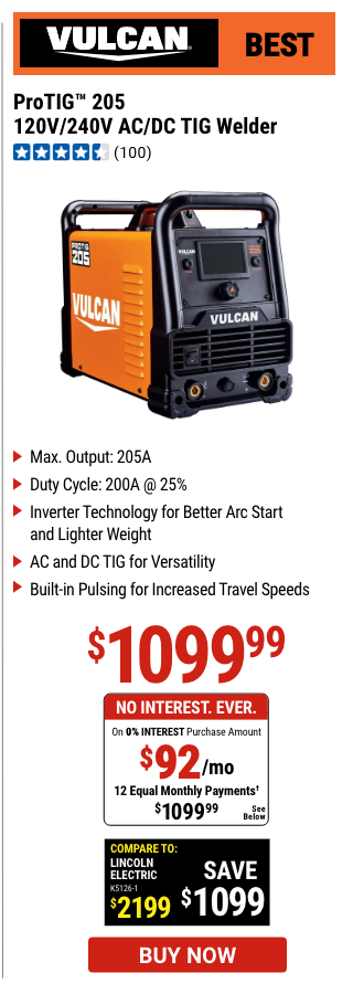 ProTIG™ 205 Industrial Welder With 120/240 Volt Input