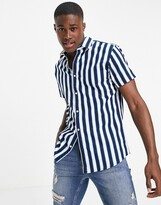 Originals vertical stripe shirt in blue and white