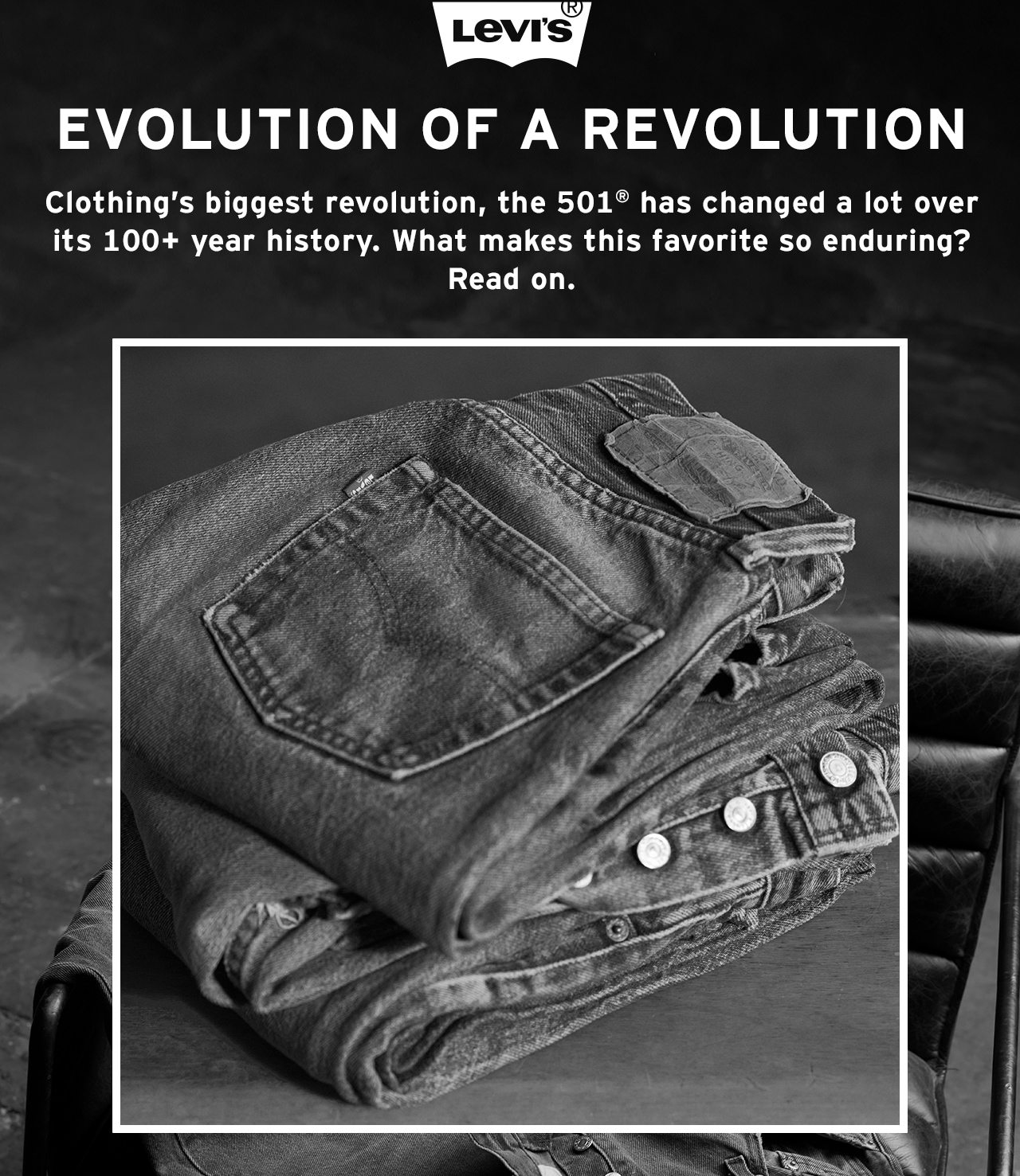 EVOLUTION OF A REVOLUTION. SHOP 501® JEANS
