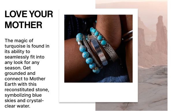 Reconstituted Turquoise Beaded Stretch Bracelet| Shop Now