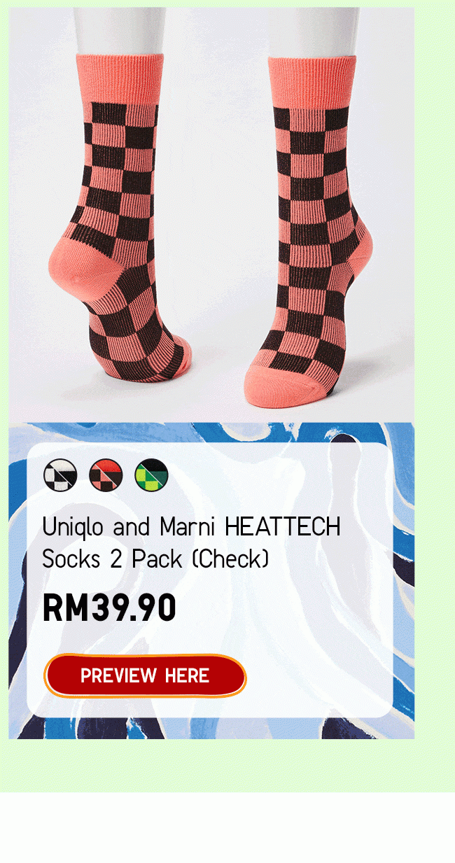 Uniqlo and Marni HEATTECH Socks 2 Pack (Check)