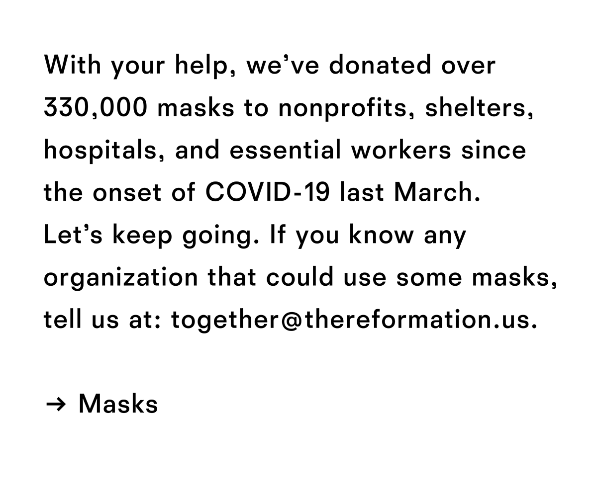 We have donated over 330,000 masks