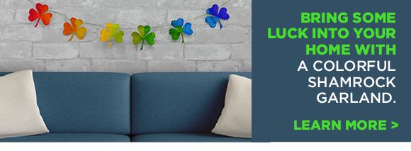 Bring some luck into your home with a colorful Shamrock Garland. 
