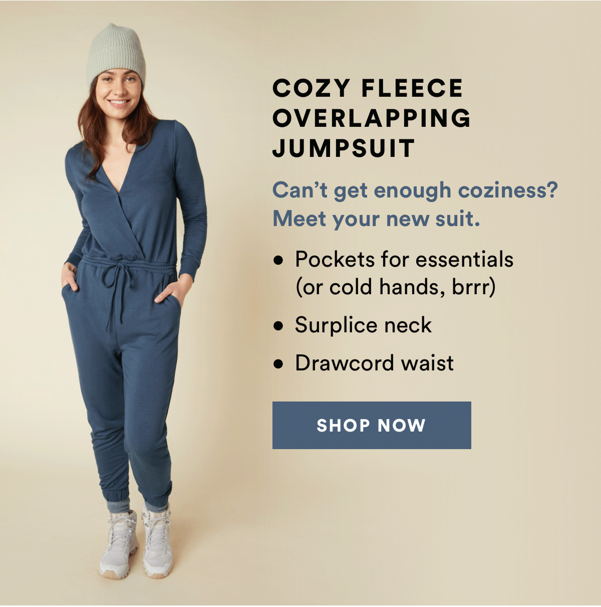 Shop New Cozy Overlapping Jumpsuit