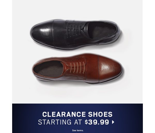 Clearance Shoes starting at $39.99