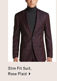Slim Fit Suit, Rose Plaid