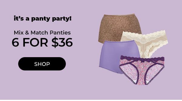 Shop Panties 6/$36 - Turn on your images