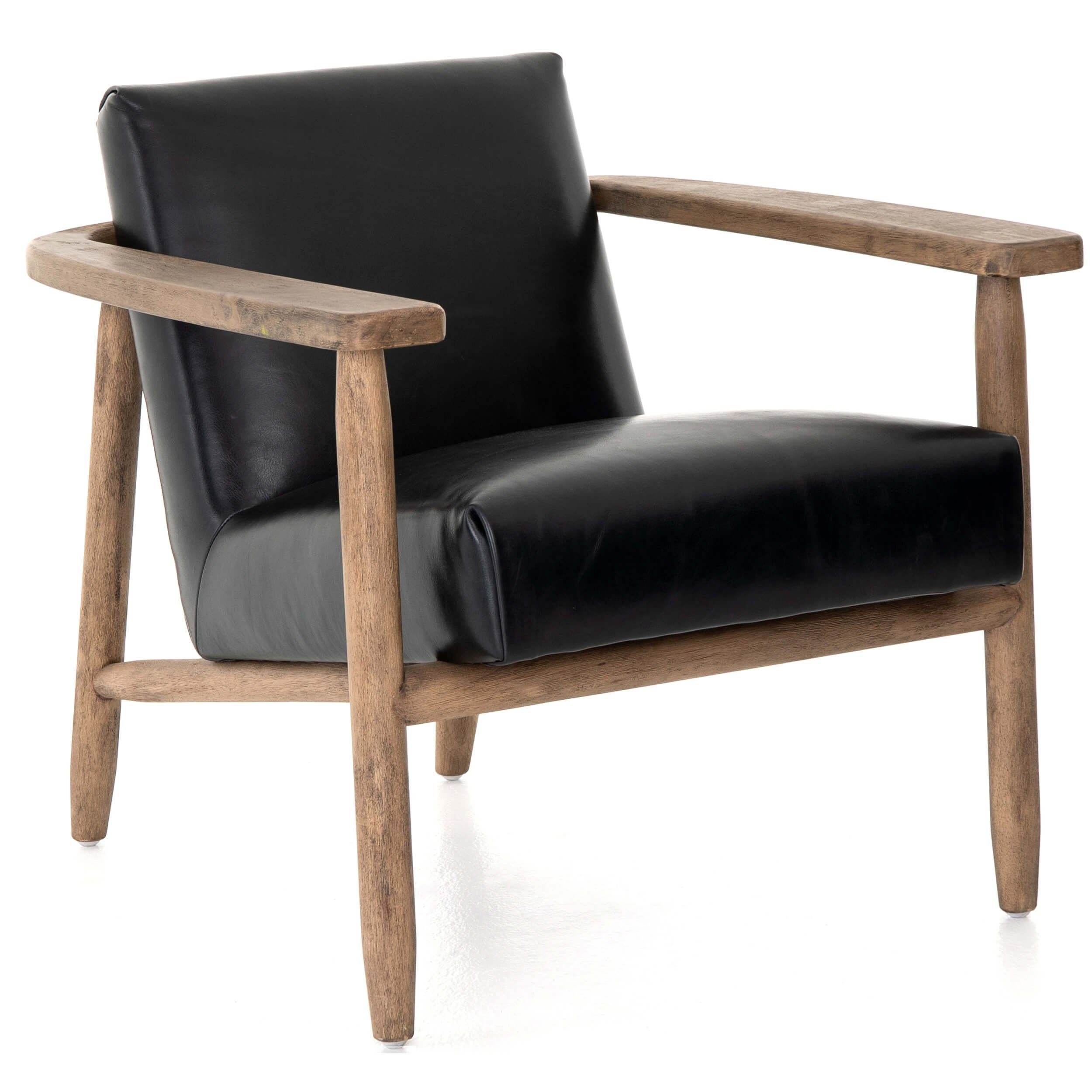 Image of Arnett Leather Chair, Dakota Black