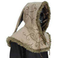 Embroidered Hood with Fur