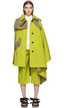 Sacai - Yellow & Tan Cape Coat
