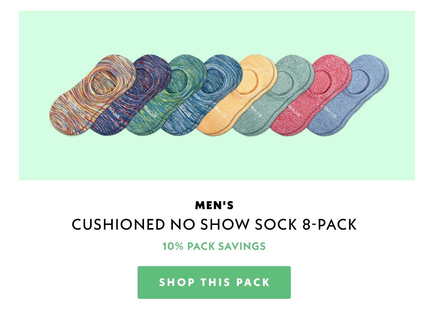 Men's Cushioned No Show Sock 8 - Pack | 10% Pack Savings | Shop this Pack