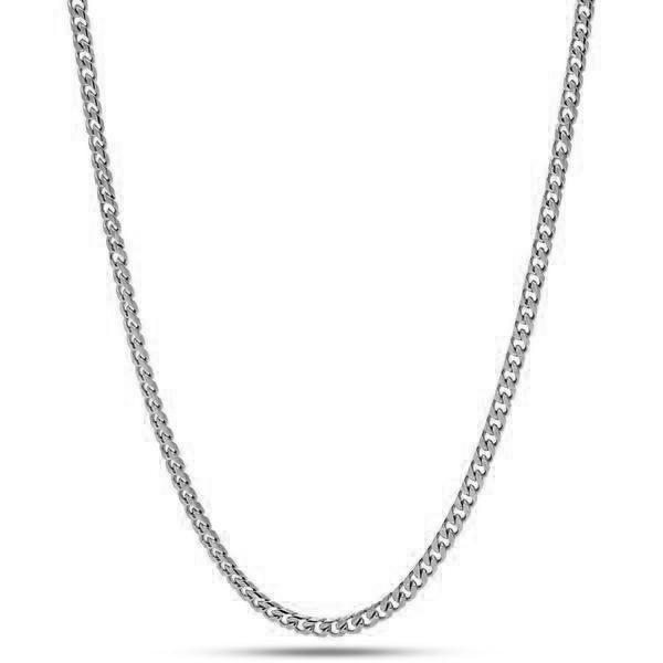 Image of 3mm White Gold Stainless Steel Miami Cuban Curb Chain