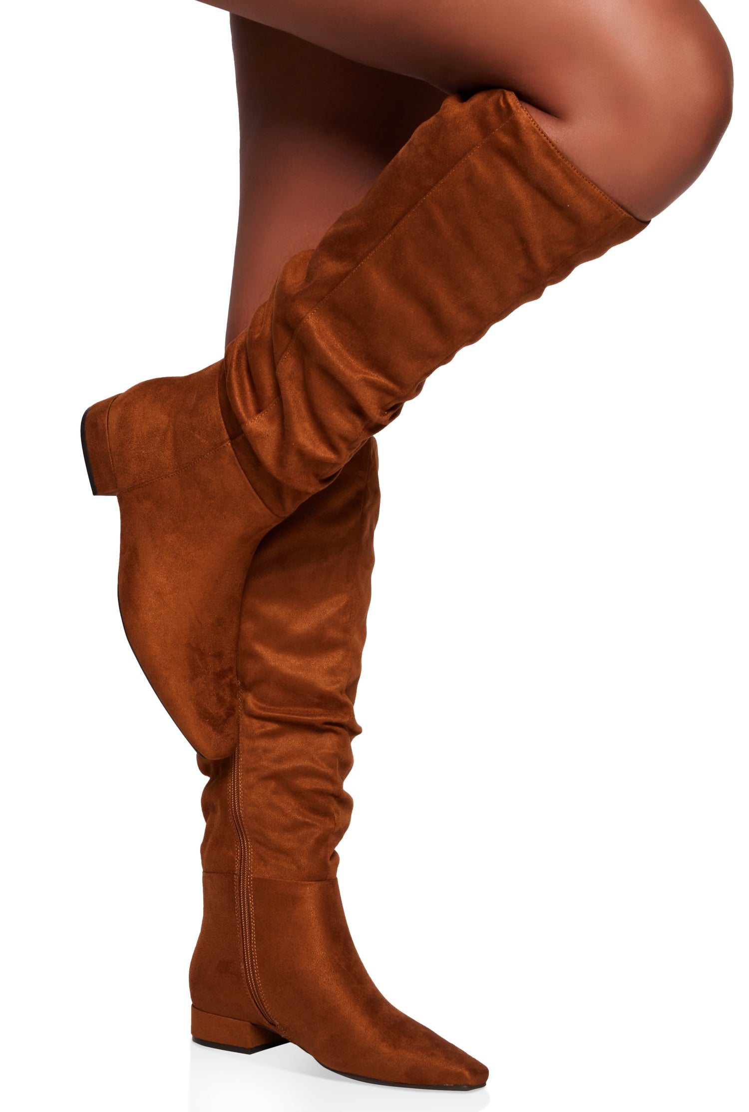 Ruched Pointed Toe Tall Boots