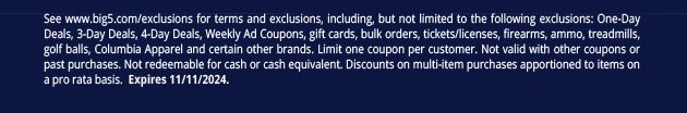 See www.big5.com/exclusions