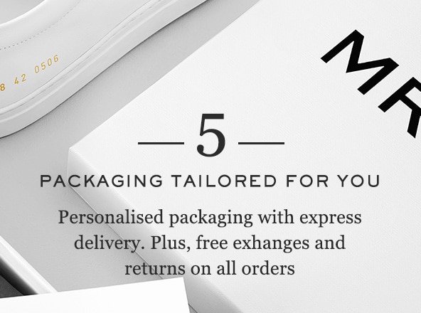 PACKAGING TAILORED FOR YOU. Personalised packaging with express delivery. Plus ,free exchangeds and returns on all orders.