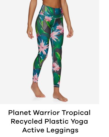 Planet Warrior Tropical Recycled Plastic Yoga Womens Active Leggings