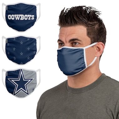 Dallas Cowboys FOCO Adult Face Covering 3-Pack