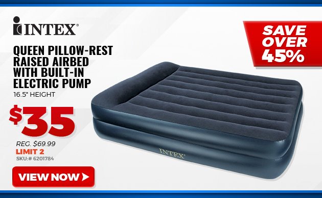 Intex Queen Pillow-Rest Raised Airbed with Built-In Electric Pump