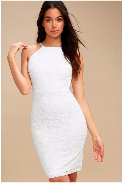 Magic of Love White Lace Bodycon Dress