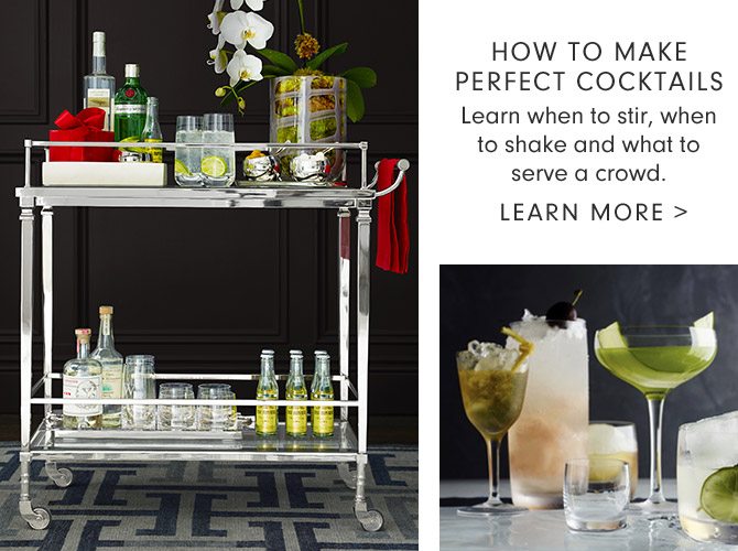 HOW TO MAKE PERFECT COCKTAILS - Learn when to stir, when to shake and what to serve a crowd. - LEARN MORE