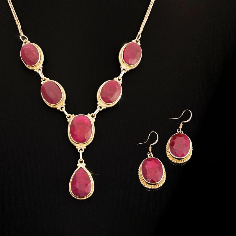 Ruby Prosperity Necklace & Earrings