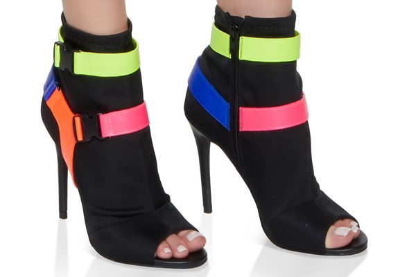 Sporty Double Buckle High Heel Booties