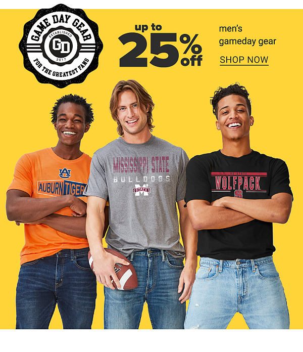 Up to 25% off Men's Gameday Gear - Shop Now