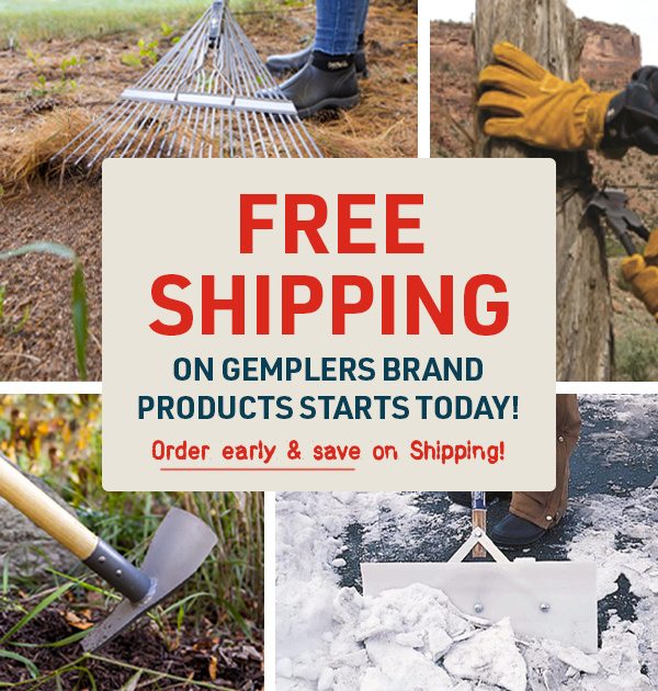 Free Shipping on Gemplers Brand Products - Starts Today!