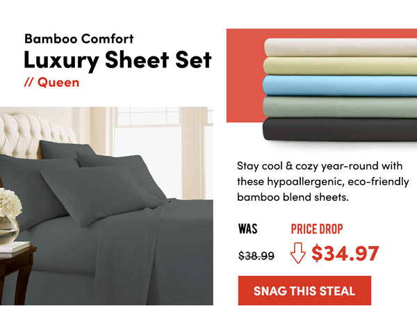 Bamboo Comfort Luxury Sheet Set | Snag This Steal