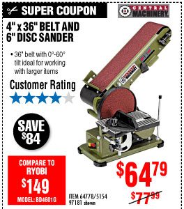 View 4 in. x 36 in. Belt/6 in. Disc Sander