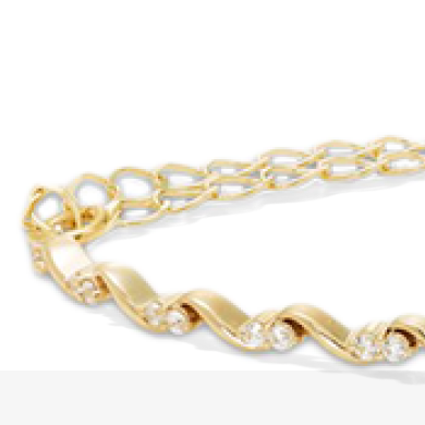 Our Story Together Diamond Adjustable S-Link Bracelet 3/8 ct tw 10K Yellow Gold