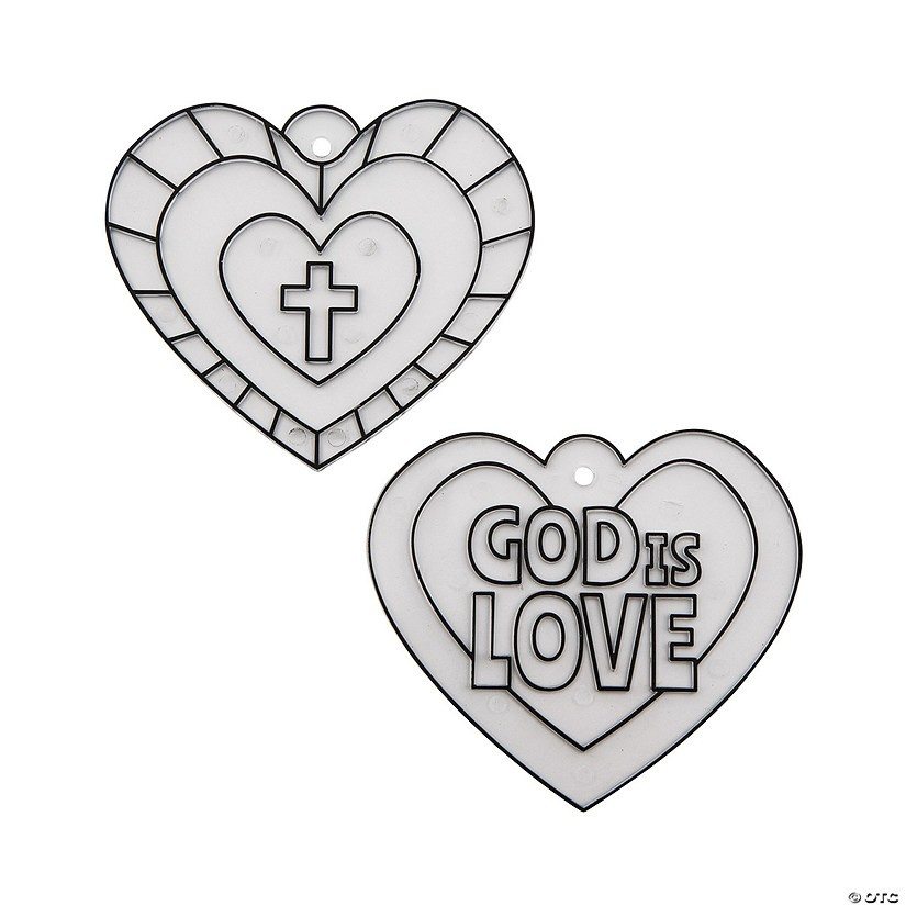 Religious Valentine Heart-Shaped Suncatchers – 24 Pc.