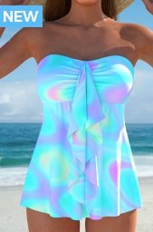 Ruffle Ombre Multi Color Tankini Set
