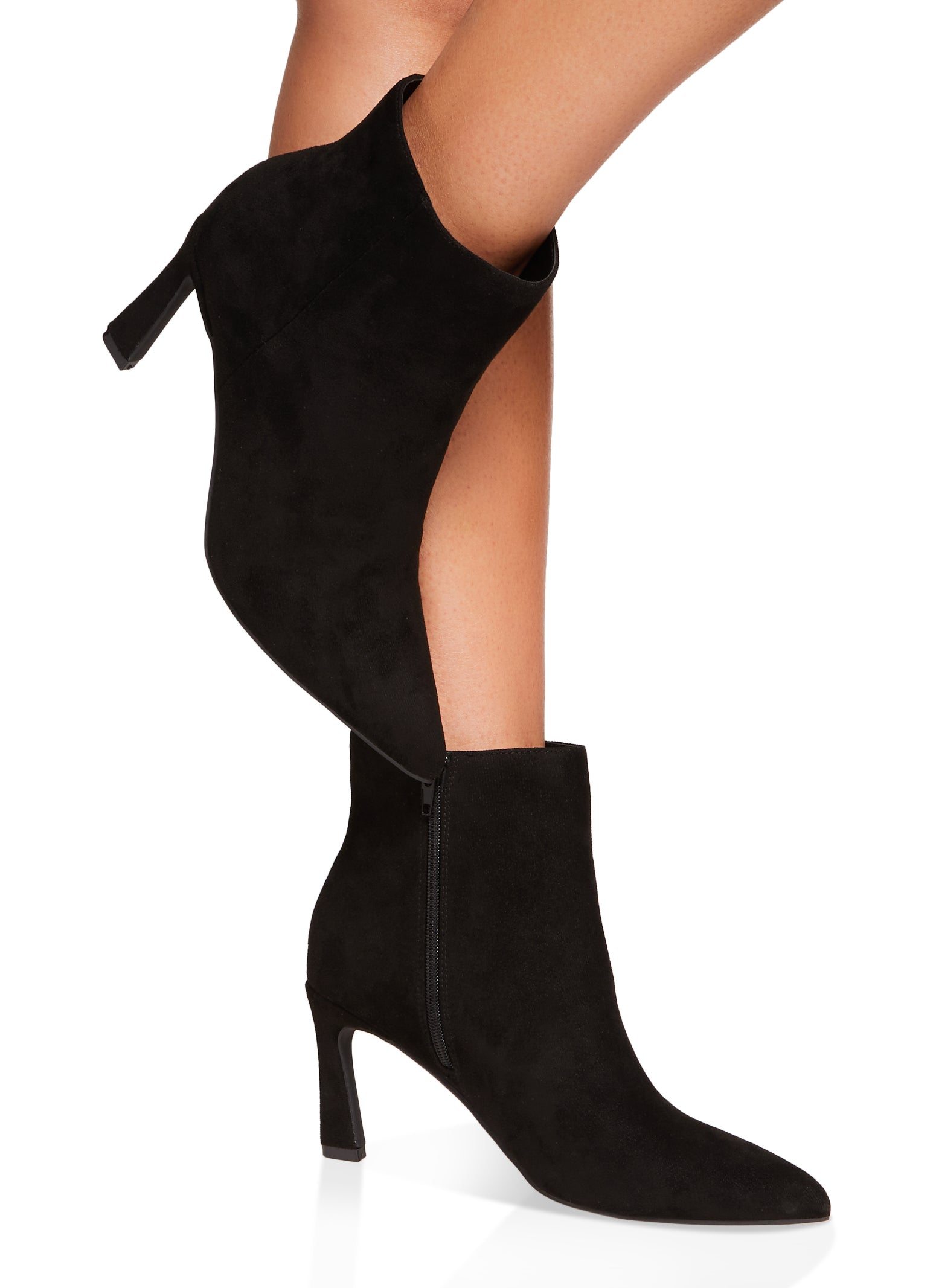 Side Zip Stiletto Pointed Toe Booties