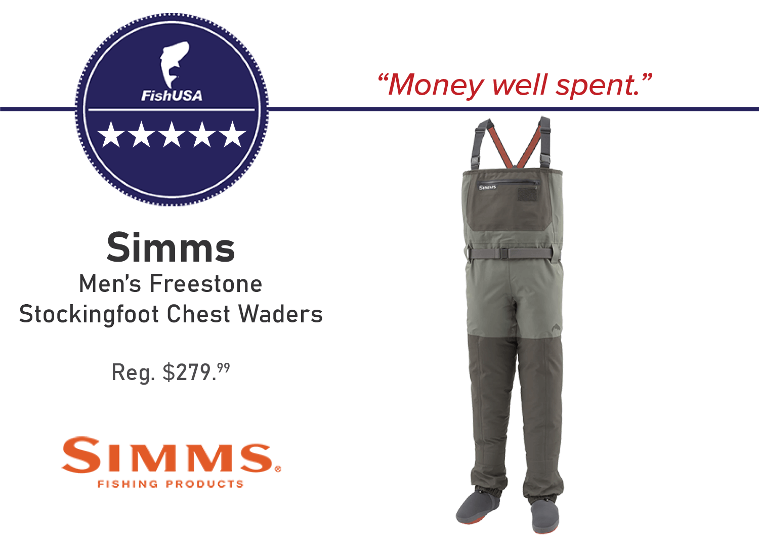Simms Men's Freestone Stockingfoot Chest Waders