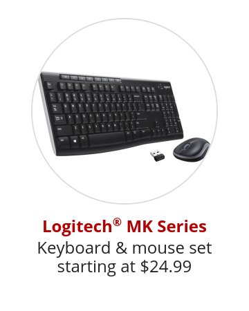 Logitech® MK Series Keyboard & mouse set starting at $24.99