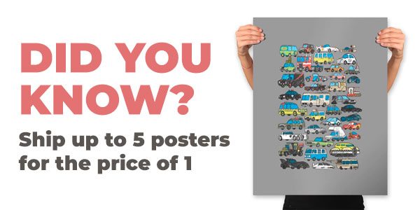Ship up to 5 posters for price of 1
