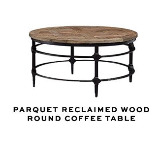 PARQUET RECLAIMED WOOD ROUND COFFEE TABLE
