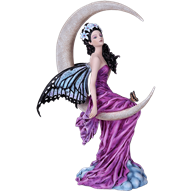 Amethyst Moon Fairy Statue