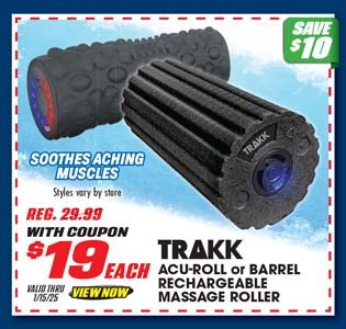 Trakk Acu-Roll or Barrel Rechargeable Massage Roller